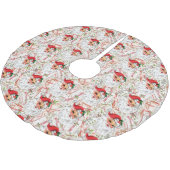 Vintage Santa Brushed Polyester Tree Skirt Polyester Weihnachtsbaumdecke (Schrägansicht)