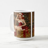 Vintage Santa Button-up Kunst Kaffeetasse (Vorderseite Links)