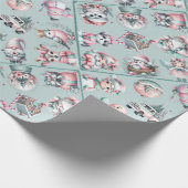 Vintage Santa & Candy Cane Holiday Geschenkpapier (Ecke)