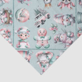 Vintage Santa & Candy Cane Holiday Seidenpapier (Detail)