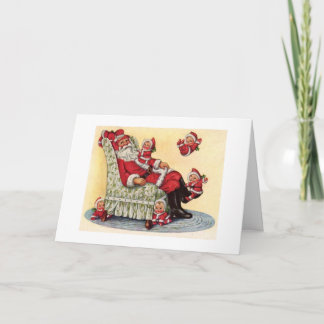 Vintage Santa Card Feiertagskarte