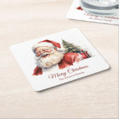 Vintage Santa Christmas Coaster Rechteckiger Pappuntersetzer (angewinkelt)