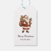 Vintage Santa Christmas Gift Tag Geschenkanhänger (Vorderseite)