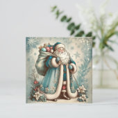 Vintage Santa Christmas Greeting Card Feiertagskarte (Stehend Vorderseite)
