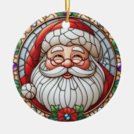 Vintage Santa Christmas Keramik Ornament