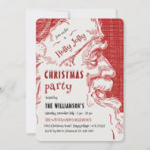 Vintage Santa Christmas Party Invitation Einladung (Vorderseite)