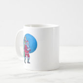 VINTAGE SANTA, CHRISTMAS SACK, SPIELZEUGE IM STARR KAFFEETASSE (Vorderseite Links)