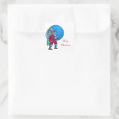 VINTAGE SANTA, CHRISTMAS SACK, SPIELZEUGE IM STARR QUADRATISCHER AUFKLEBER (Tasche)