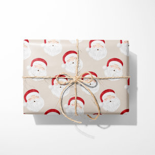Vintage Santa Claus Beige Geschenkpapier