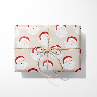 Vintage Santa Claus Beige Geschenkpapier