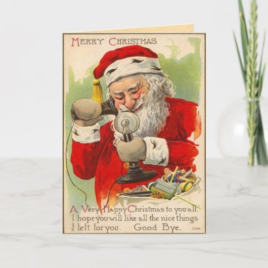 Vintage Santa Claus Card Feiertagskarte (Vorderseite)
