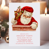 Vintage Santa Claus Chimney Retro-Feier Einladung