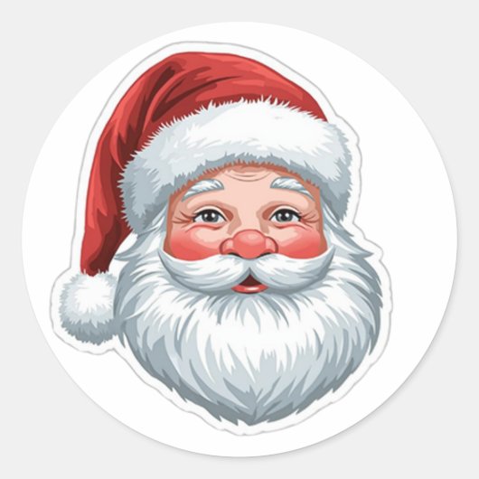 Vintage Santa Claus Christmas Sticker (Vorderseite)