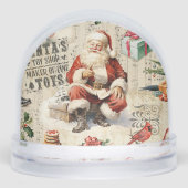 Vintage Santa Claus Family Christmas Photo Schneekugeln (Vorderseite)