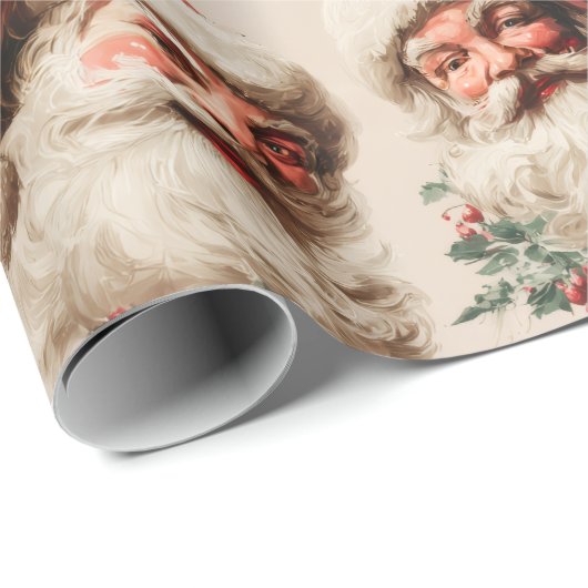 Vintage Santa Claus Geschenkpapier (Rolleneckpunkt)