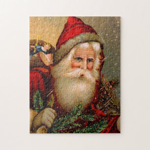 Vintage Santa Claus mit Spazierstock Puzzle