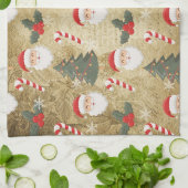 Vintage Santa Claus Pattern Geschirrtuch (Gefaltet)