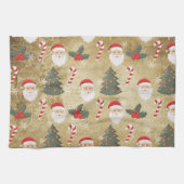 Vintage Santa Claus Pattern Geschirrtuch (Horizontal)