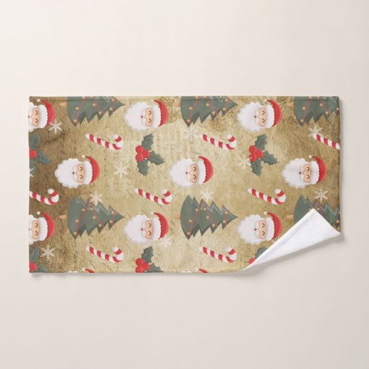 Vintage Santa Claus Pattern Handtuch (Handtuch)