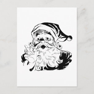 Vintage Santa Claus Portrait Shaking Finger Feiertagspostkarte