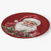 Vintage Santa Claus Red Christmas Pappteller (Schrägansicht)