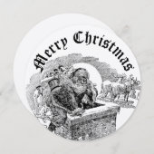 Vintage Santa Clause Christmas Feiertagskarte (Vorne/Hinten)