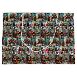 Vintage Santa Collage | Weihnachten Große Geschenktüte