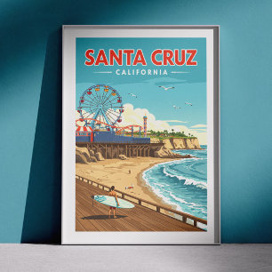 Vintage Santa Cruz Kalifornien Poster