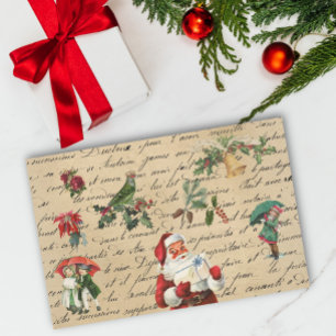 Vintage Santa Dekoupage viktorianisch Seidenpapier