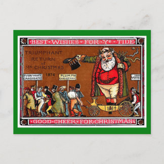Vintage Santa European 1874 Bildkopie Postkarte