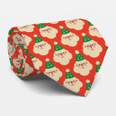 Vintage Santa Faces Red Krawatte (Gerollt)