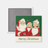 Vintage Santa-Familie Magnet (Vorderseite/Rückseite)