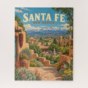 Vintage Santa Fe New Mexico Adobe Berge Puzzle