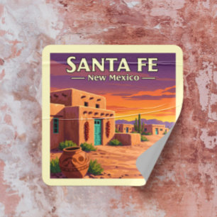 Vintage Santa Fe New Mexico Quadratischer Aufkleber