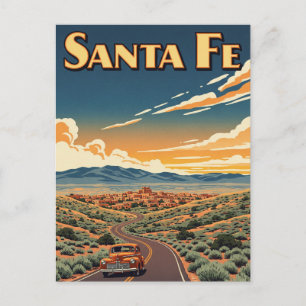 Vintage Santa Fe New Mexico Reise Postkarte