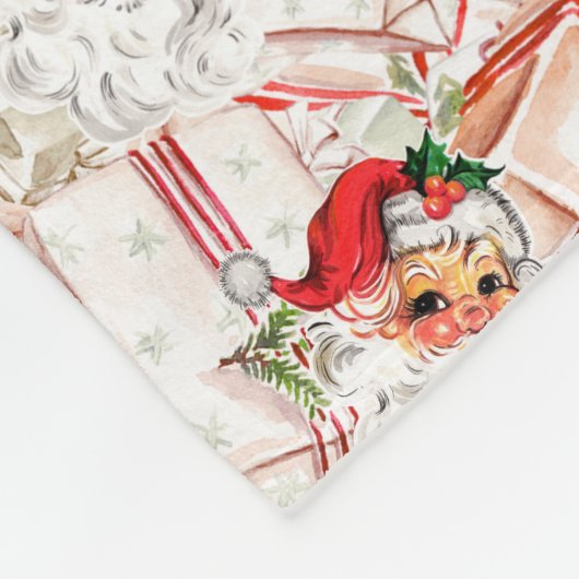 Vintage Santa Fleece Blanket (Ecke)