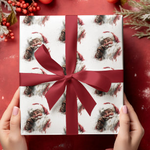 Vintage Santa Foto Weihnachtspapier Geschenkpapier