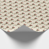 Vintage Santa Golf Wrapping Paper Geschenkpapier (Ecke)