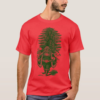 Vintage Santa grüne Tinte T-Shirt