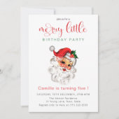  Vintage Santa Holiday Birthday Einladung (Vorderseite)