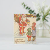 VINTAGE SANTA & KINDER POSTCARDS FEIERTAGSPOSTKARTE (Stehend Vorderseite)