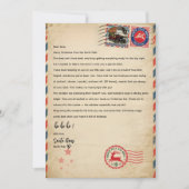 Vintage Santa Letter Template | Personalized North Einladung (Vorderseite)
