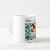 Vintage Santa Merry Christmas Design Kaffeetasse (Vorderseite Links)