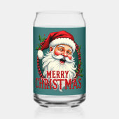Vintage Santa Merry Christmas Illustration Patten Dosenglas (Rückseite)