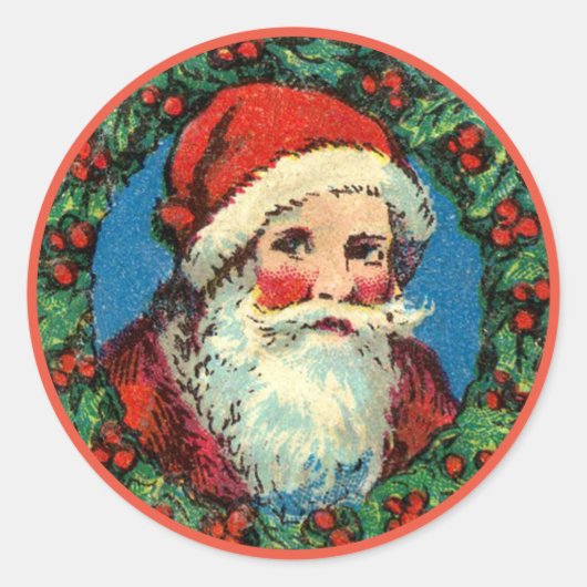 VINTAGE SANTA MIT HOLLROUND STICKER (Vorderseite)