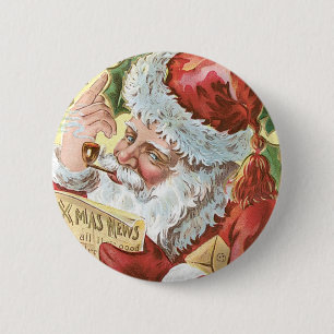 Vintage Santa mit Liste Button