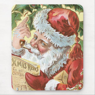 Vintage Santa mit Liste Mousepad