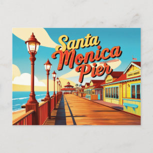 Vintage Santa Monica, Kalifornien Postkarte
