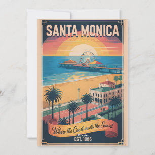 Vintage Santa Monica Kalifornien Retro-Reise Feiertagskarte