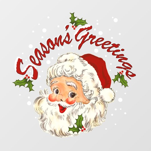 Vintage Santa No 1 Fensteraufkleber (Blatt)